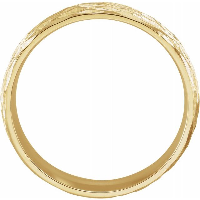 14K Yellow 6 mm Tree Bark Pattern Band - Balacia