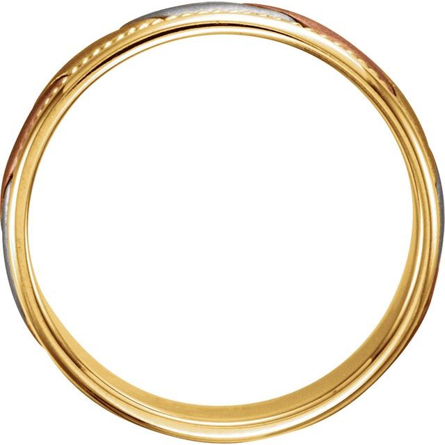 14K Yellow/White/Rose 7 mm Woven Band - Balacia