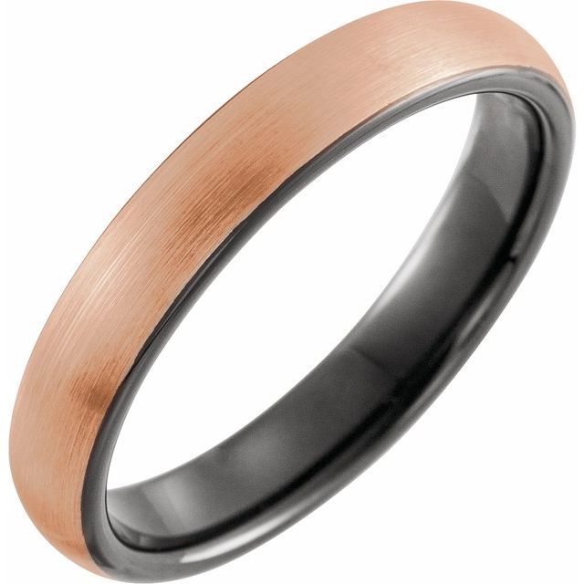 18K Rose Gold PVD &amp; Black PVD Tungsten 4 mm Band - Balacia