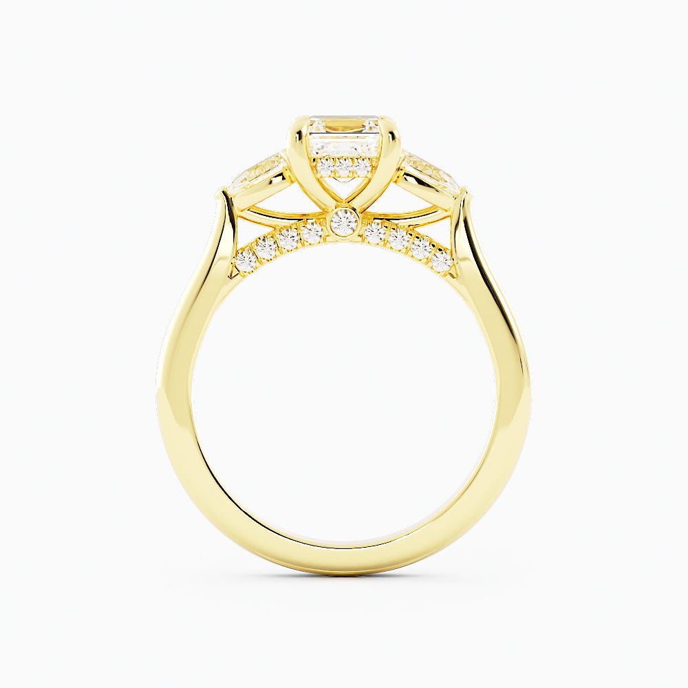 2.0 Asscher Cut Moissanite Engagement Ring 14k Yellow Gold - Balacia