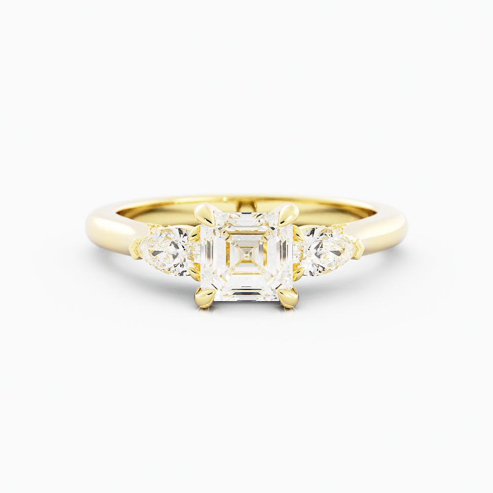 2.0 Asscher Cut Moissanite Engagement Ring 14k Yellow Gold - Balacia