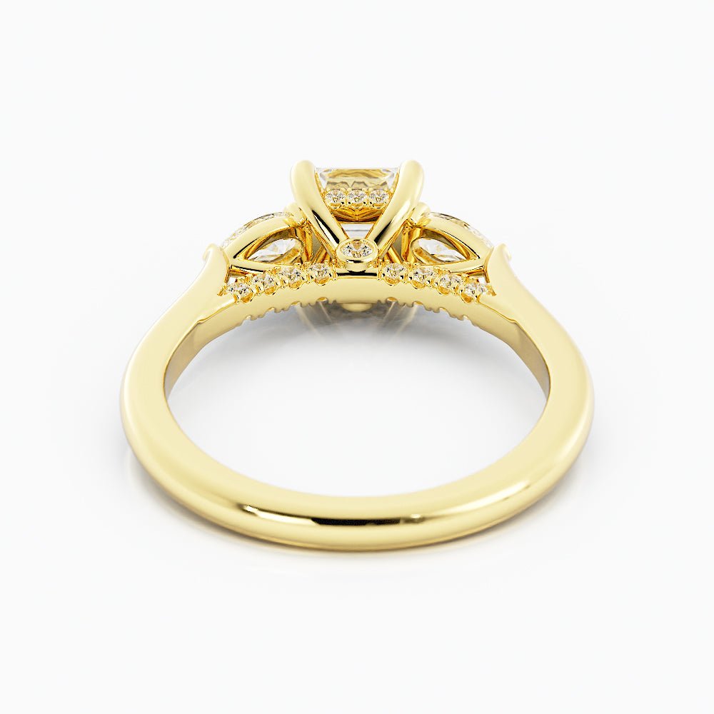 2.0 Asscher Cut Moissanite Engagement Ring 14k Yellow Gold - Balacia