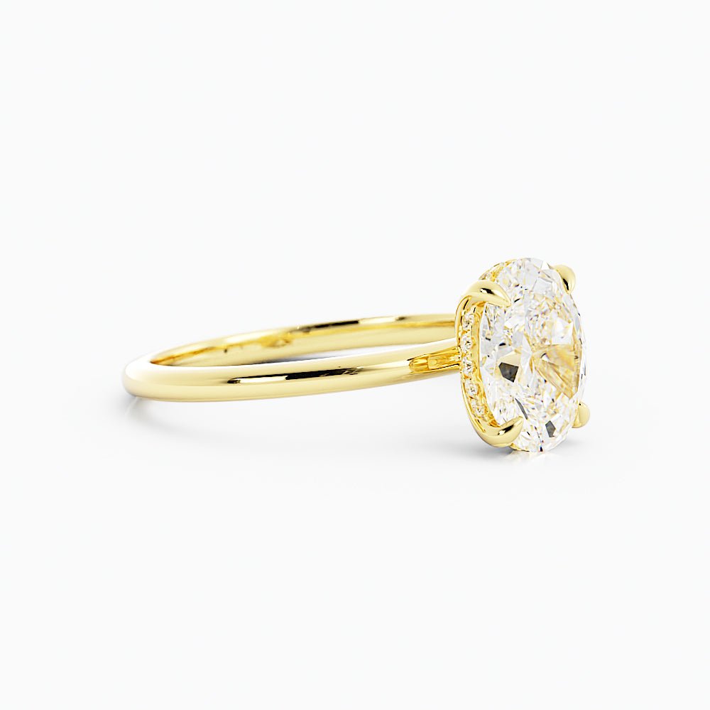 2.1 Carat Oval Diamond Engagement Ring 14k Yellow Gold - Balacia