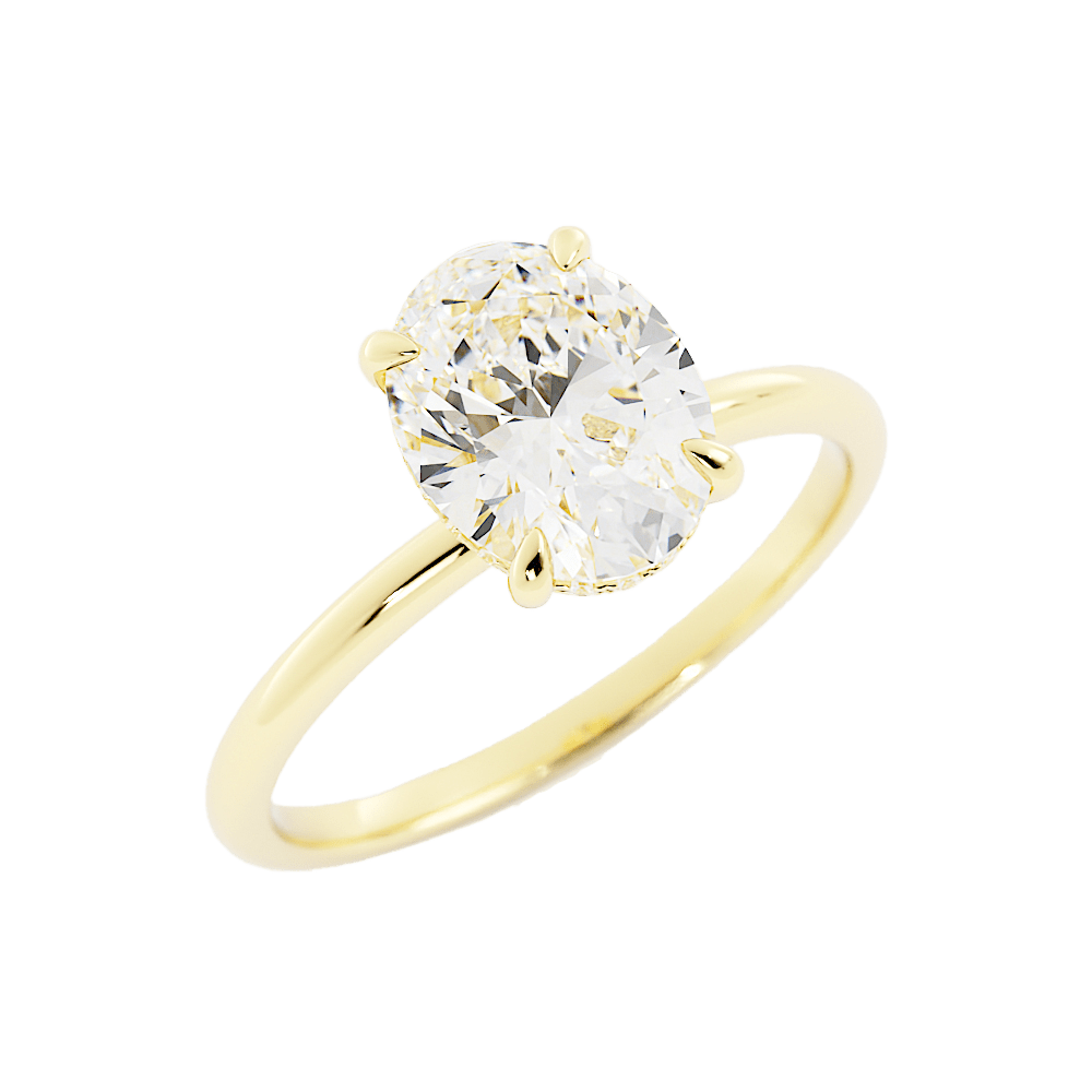 2.1 Carat Oval Diamond Engagement Ring 14k Yellow Gold - Balacia