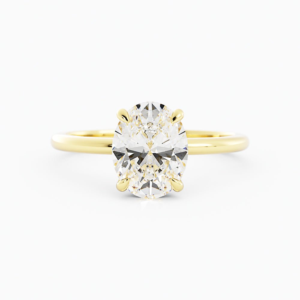 2.1 Carat Oval Diamond Engagement Ring 14k Yellow Gold - Balacia