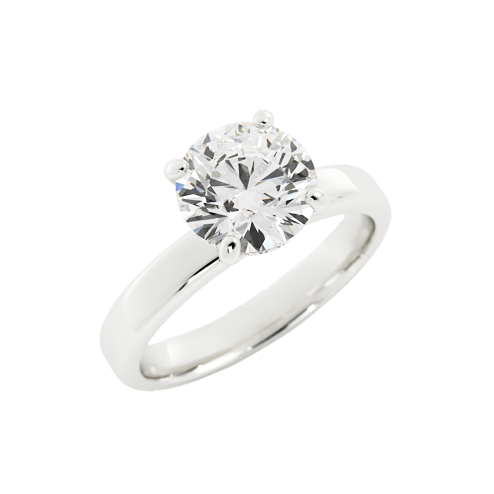 2.2 Carat Round Cut Moissanite Engagement Ring 14k White Gold - Balacia