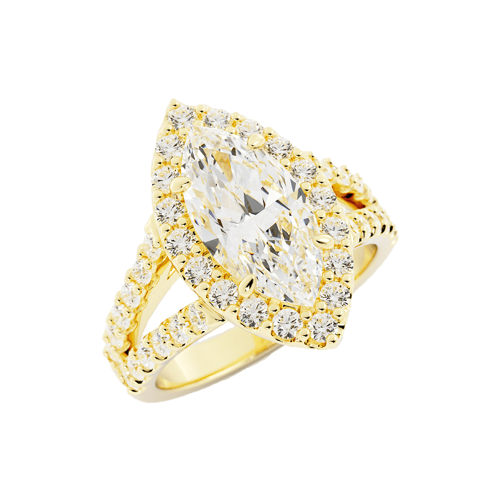 2.3 Carat Marquise Cut Diamond Engagement Ring 14k Yellow Gold - Balacia