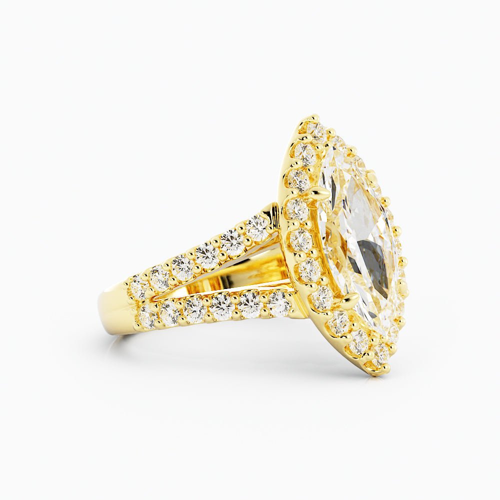 2.3 Carat Marquise Cut Diamond Engagement Ring 14k Yellow Gold - Balacia