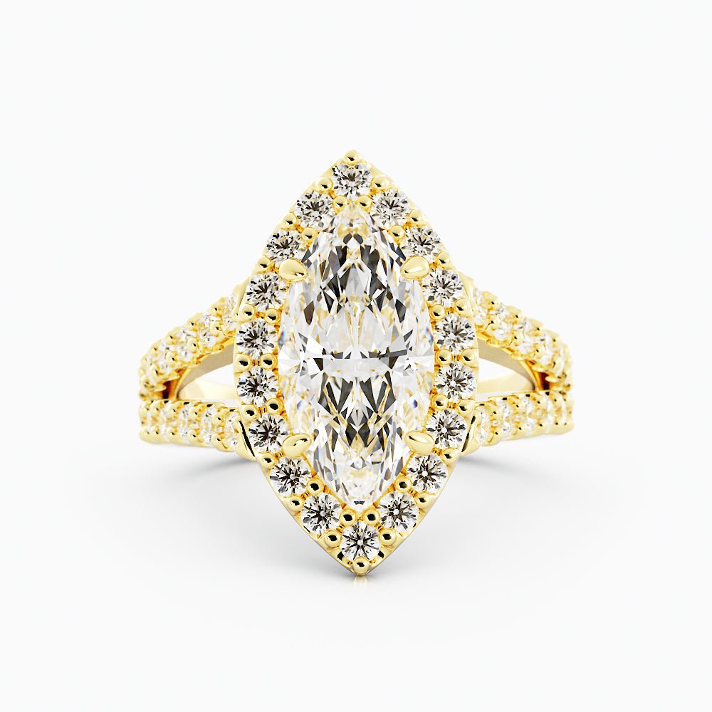 2.3 Carat Marquise Cut Diamond Engagement Ring 14k Yellow Gold - Balacia