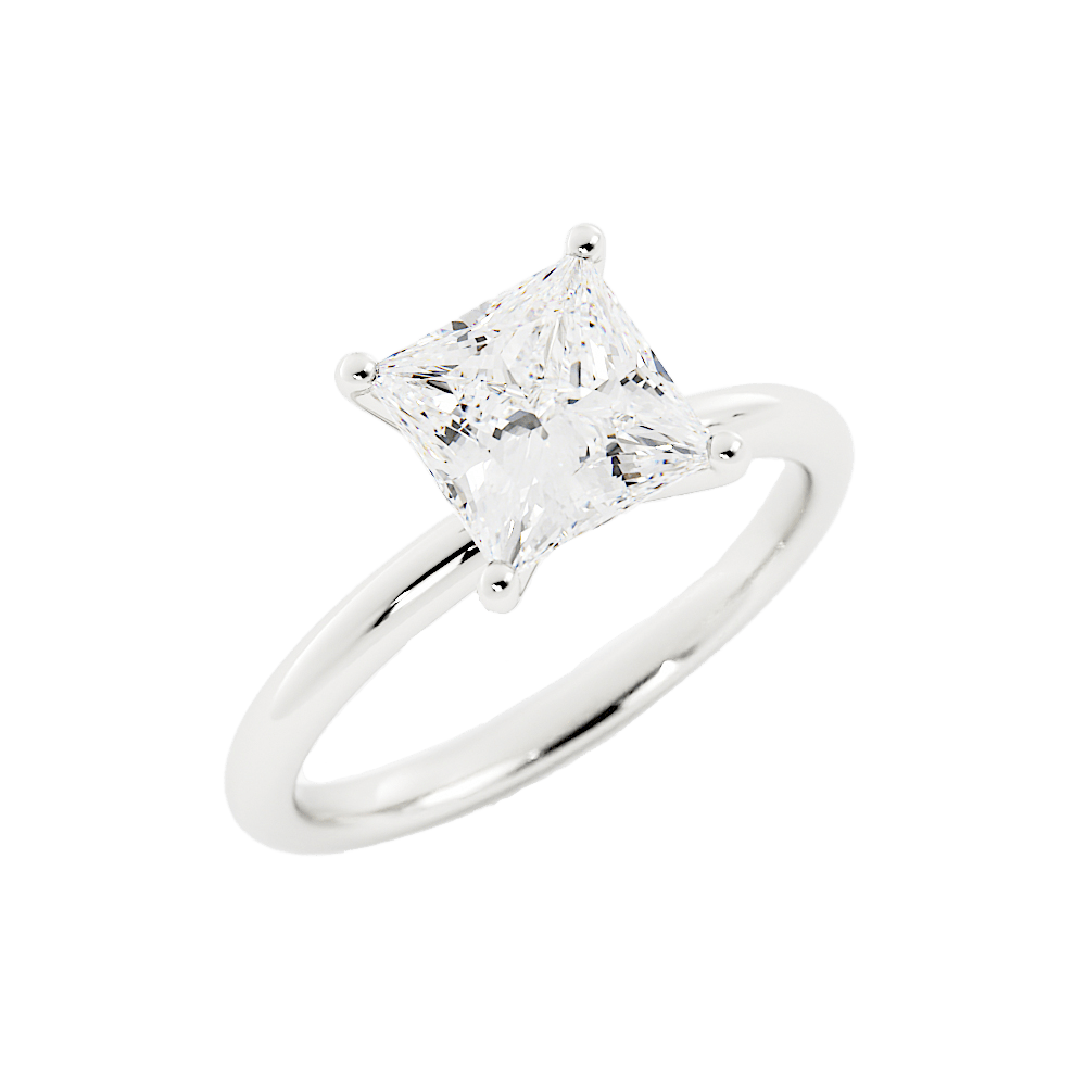 2.3 Carat Princess Cut Moissanite Engagement Ring 14k White Gold - Balacia