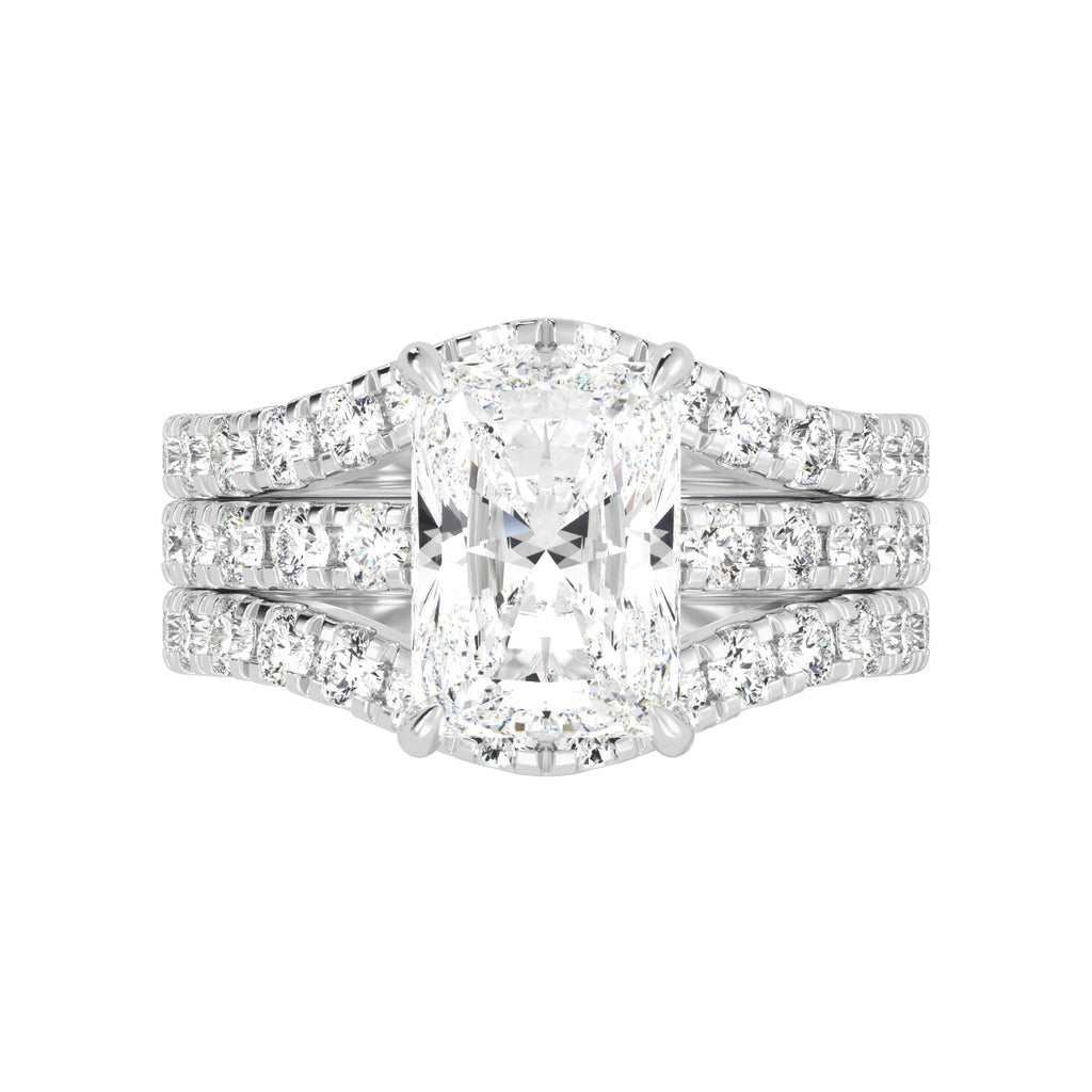 2.5 Carat Radiant Cut Hidden Halo Ring Guard Set - Balacia