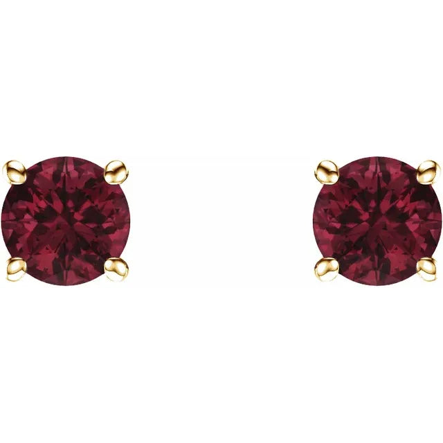 Natural Garnet Stud Earrings