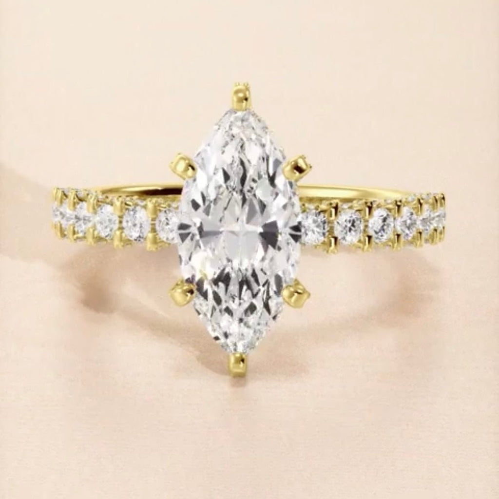 3 Carat Marquise Iced Out Diamond Engagement Ring - Balacia