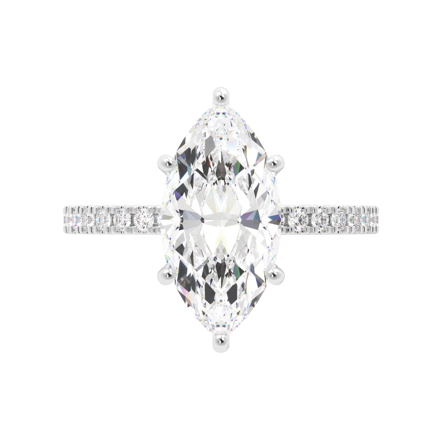 3 Carat Marquise Moissanite Engagement Ring - Balacia