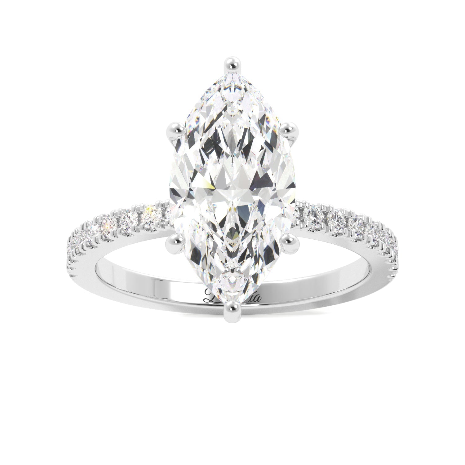 3 Carat Marquise Moissanite Engagement Ring - Balacia