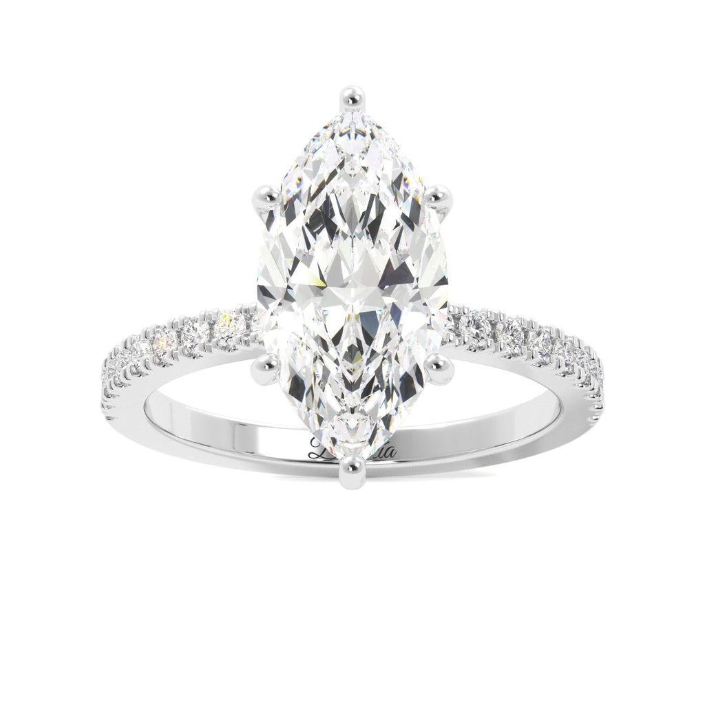 3 Carat Marquise Moissanite Engagement Ring - Balacia