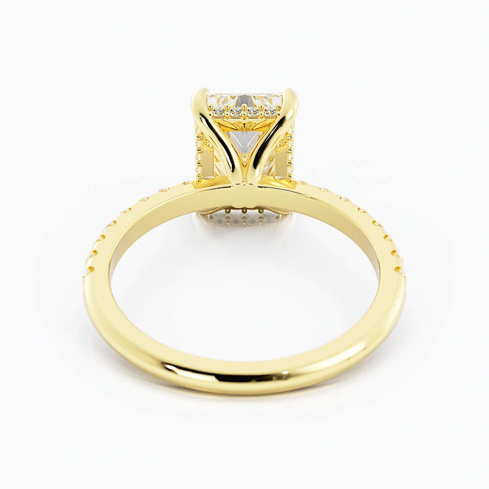 3 Carat Radiant Cut Moissanite Engagement Ring 14k Yellow Gold - Balacia