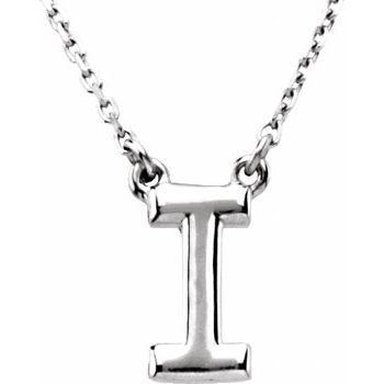 14K Block Initial I 16&quot; Necklace