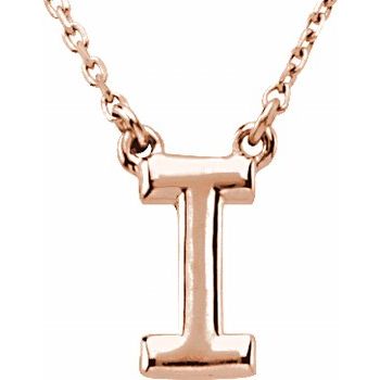 14K Block Initial I 16&quot; Necklace