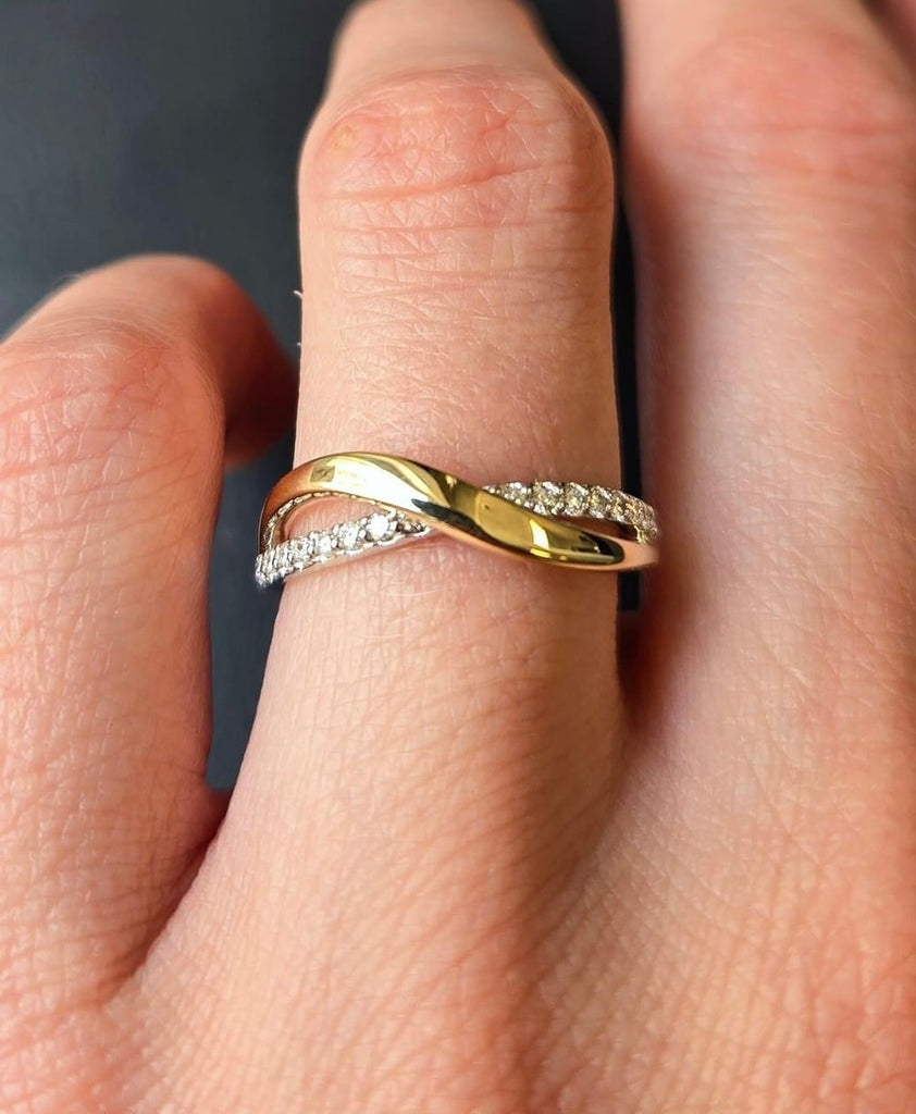 Two-Toned 14k Gold Twist Band