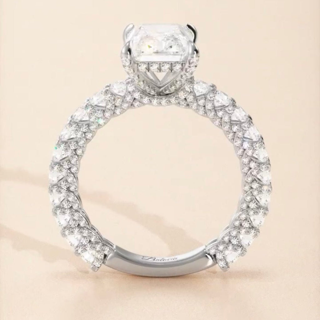 4 Carat Radiant Cut Iced Out Diamond Engagement Ring - Balacia