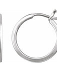 14K White 1/2 CTW Natural Diamond Channel-Set 16.5 mm Hoop Earrings
