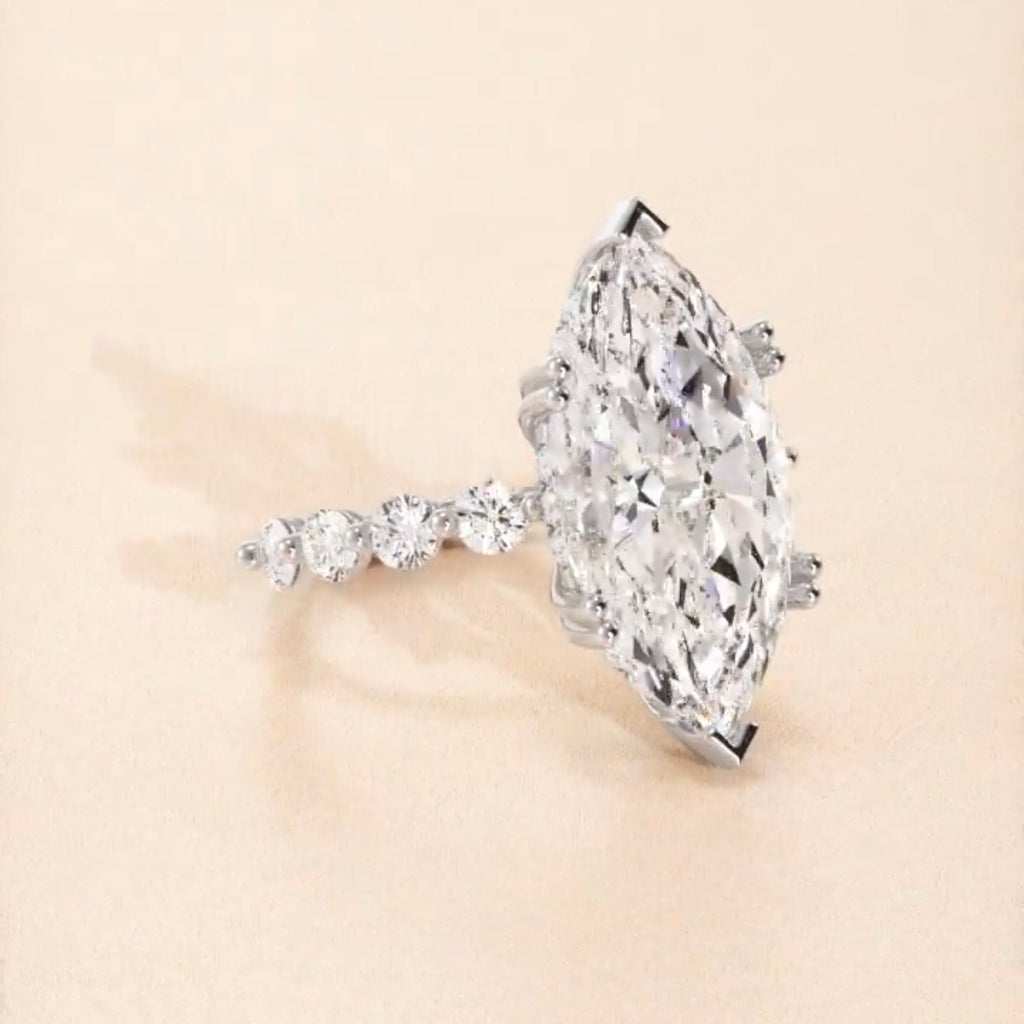 5 Carat Marquise Diamond Shared Prong Engagement Ring