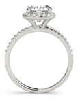 2 Carat Cushion Cut Diamond Halo Engagement Ring 14k White Gold