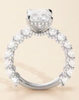 Radiant Cut Engagement Ring with Radiant Cut Side Diamonds Iced Out