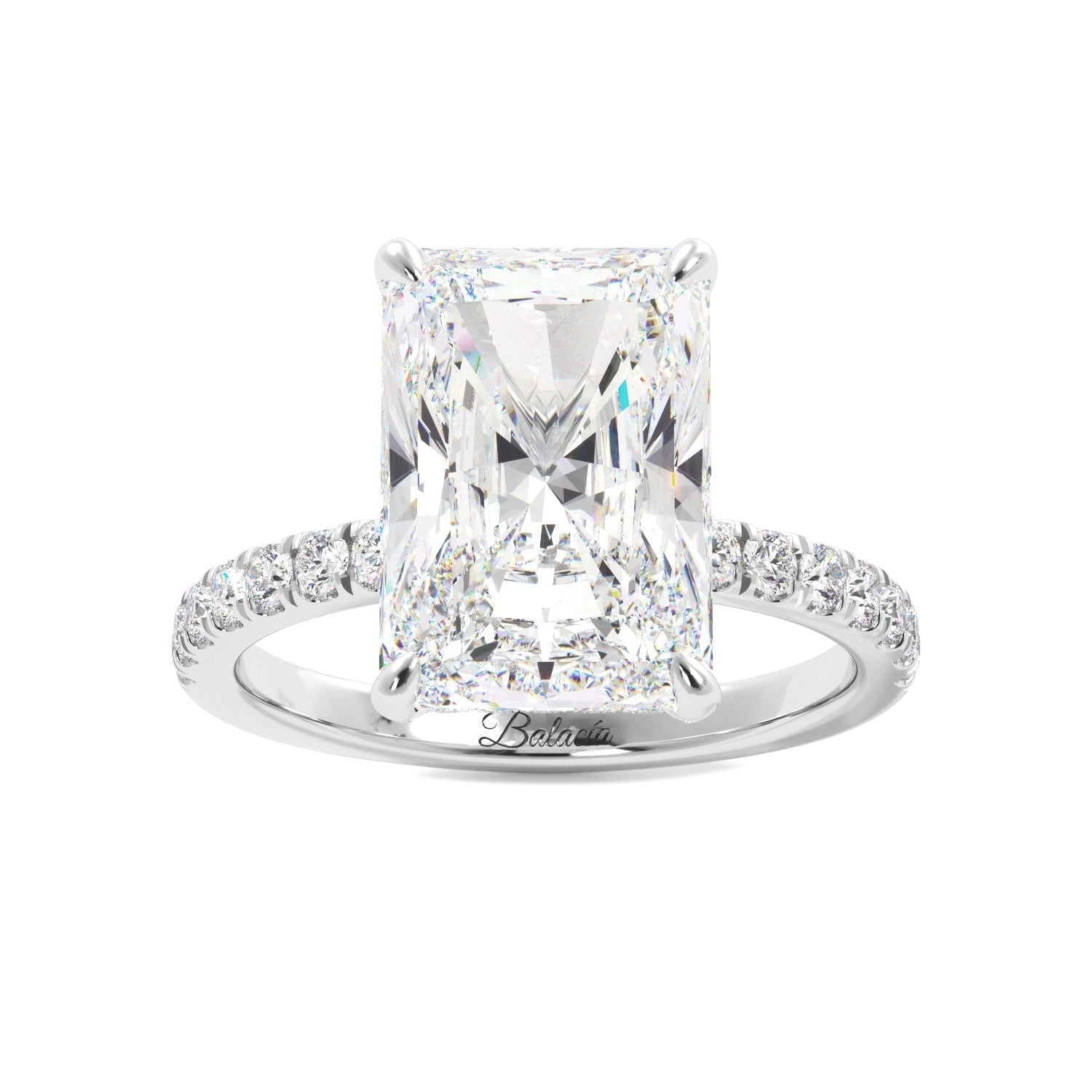 5.5 Carat Elongated Radiant Cut Moissanite Engagement Ring - Balacia