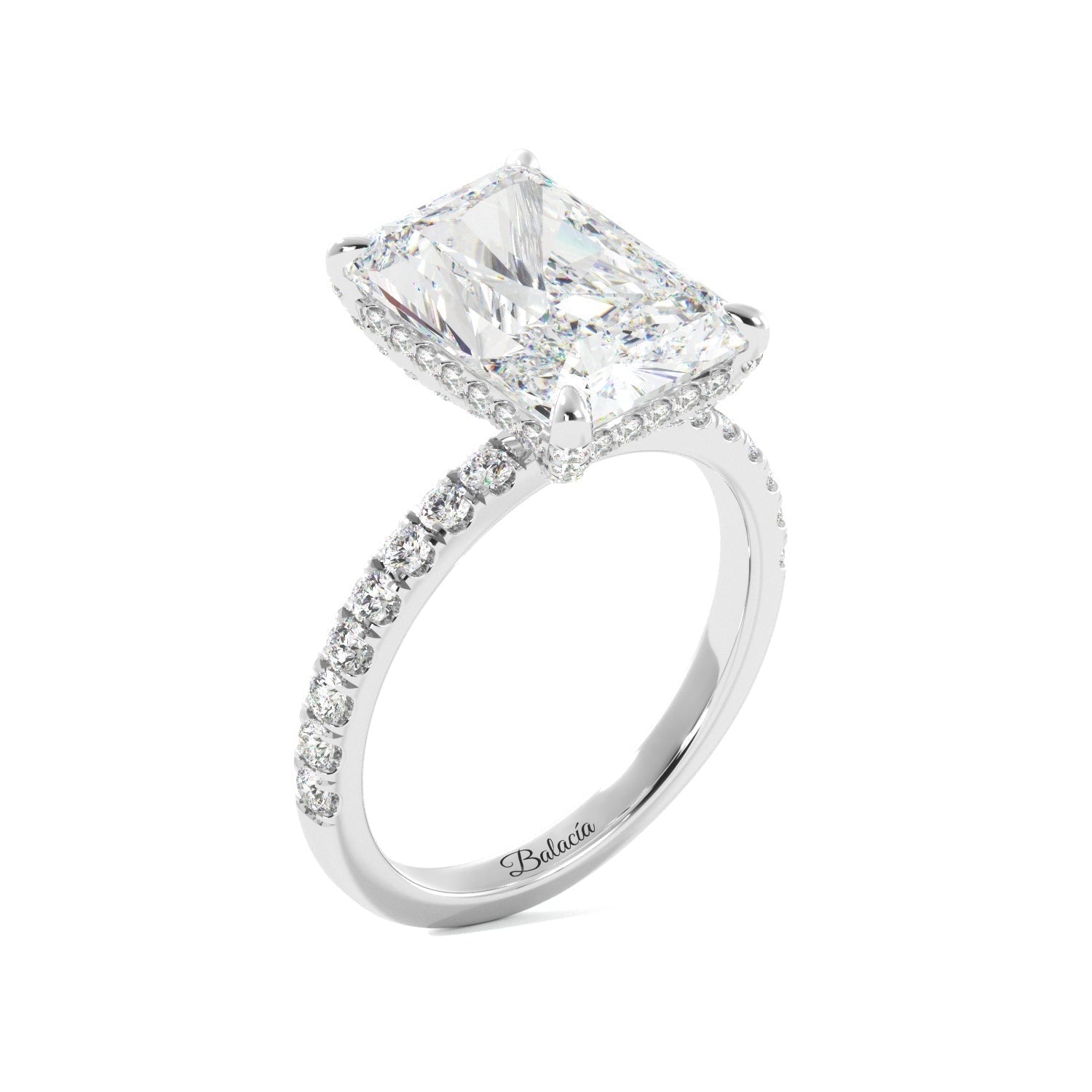 5.5 Carat Elongated Radiant Cut Moissanite Engagement Ring - Balacia