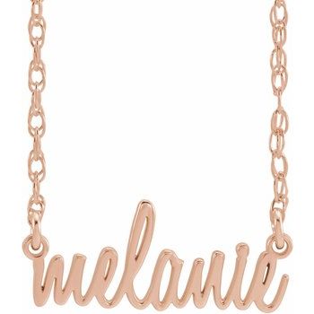 Custom Any Name 14K Script Nameplate 18&quot; Necklace
