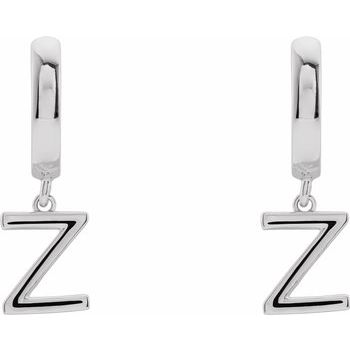 14K Initial Z Hinged Huggie Earring