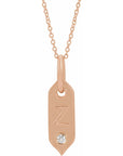 14K  .05 CT Natural Diamond Initial Z 16-18" Necklace