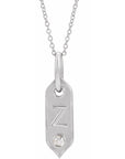 14K  .05 CT Natural Diamond Initial Z 16-18" Necklace
