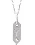 14K  .05 CT Natural Diamond Initial Y 16-18" Necklace