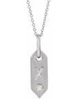 14K  .05 CT Natural Diamond Initial X 16-18" Necklace