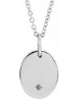 14K Engravable Oval Starburst 16-18" Necklace