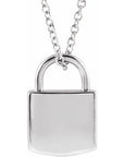 14K Engravable Lock 16-18" Necklace