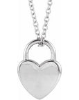 14K Engravable Heart Lock 16-18" Necklace