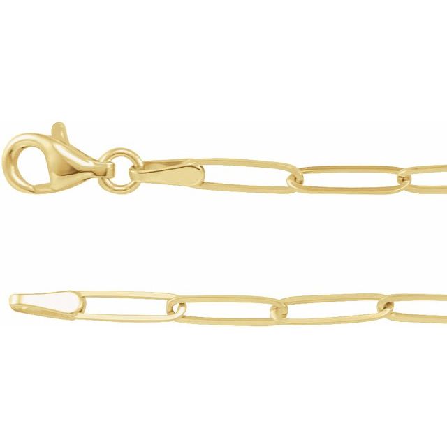 14K 2.1 mm Paperclip-Style 24&quot; Chain