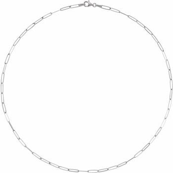14K 2.1 mm Paperclip-Style 24&quot; Chain