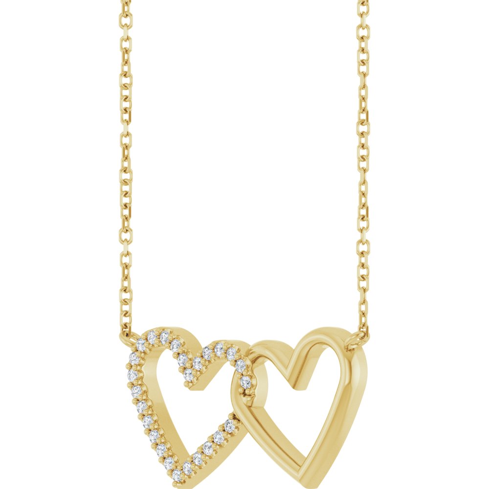 Interlocking Hearts Natural Diamond Necklace