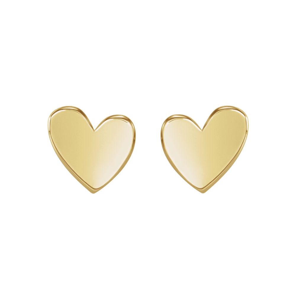 Heart Shaped 14k Gold Asymmetrical Earrings