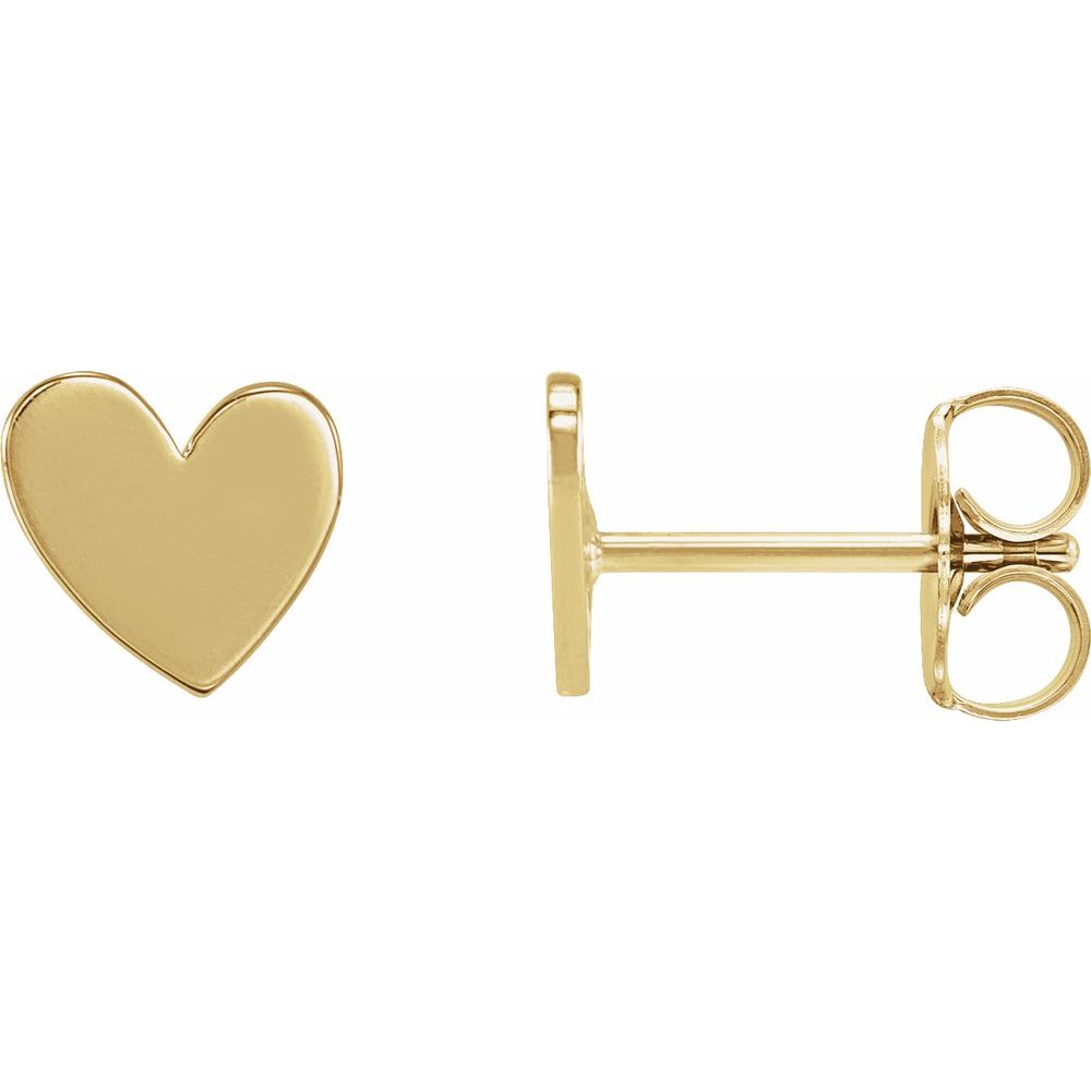 Heart Shaped 14k Gold Asymmetrical Earrings