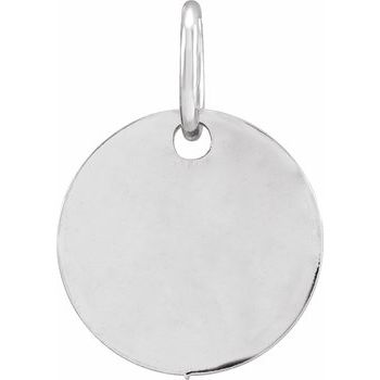 14K 9.5 mm Engravable Round Disc Pendant