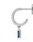 14K Natural London Blue Topaz & .08 CTW Natural Diamond French-Set Hoop Earrings