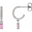 14K Natural Pink Sapphire & .08 CTW Natural Diamond French-Set Hoop Earrings