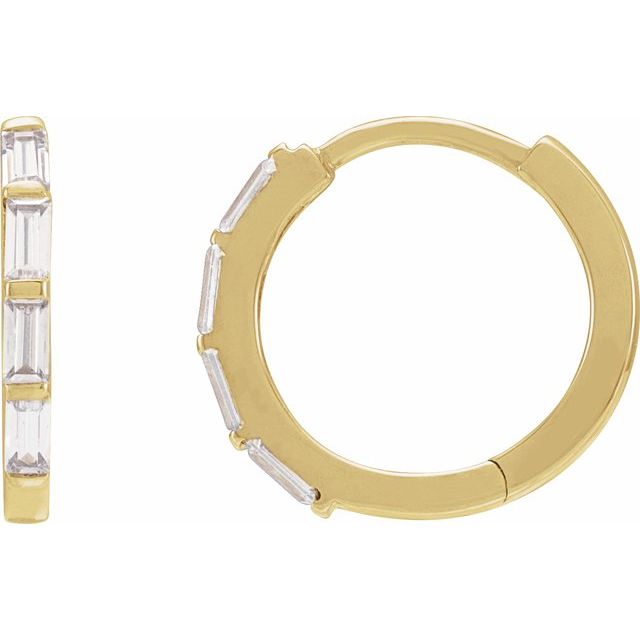 14K 1/3 CTW Lab-Grown Diamond Hoop Earrings