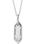 14K  .05 CT Natural Diamond Initial V 16-18" Necklace